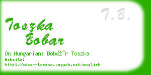 toszka bobar business card